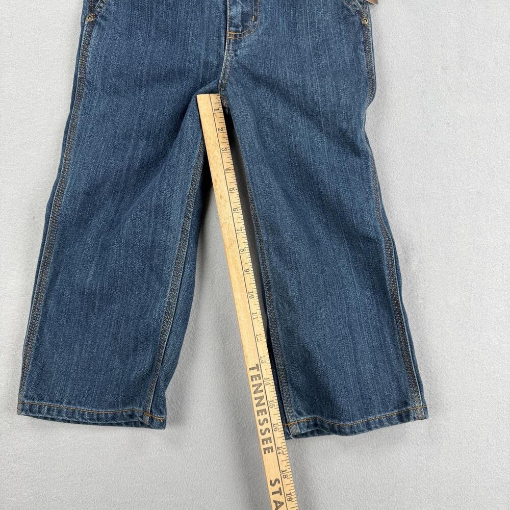 Carhartt Bib Overalls Kids 4 Blue Denim Original Fit Workwear Jeans Pockets - Picture 9 of 14